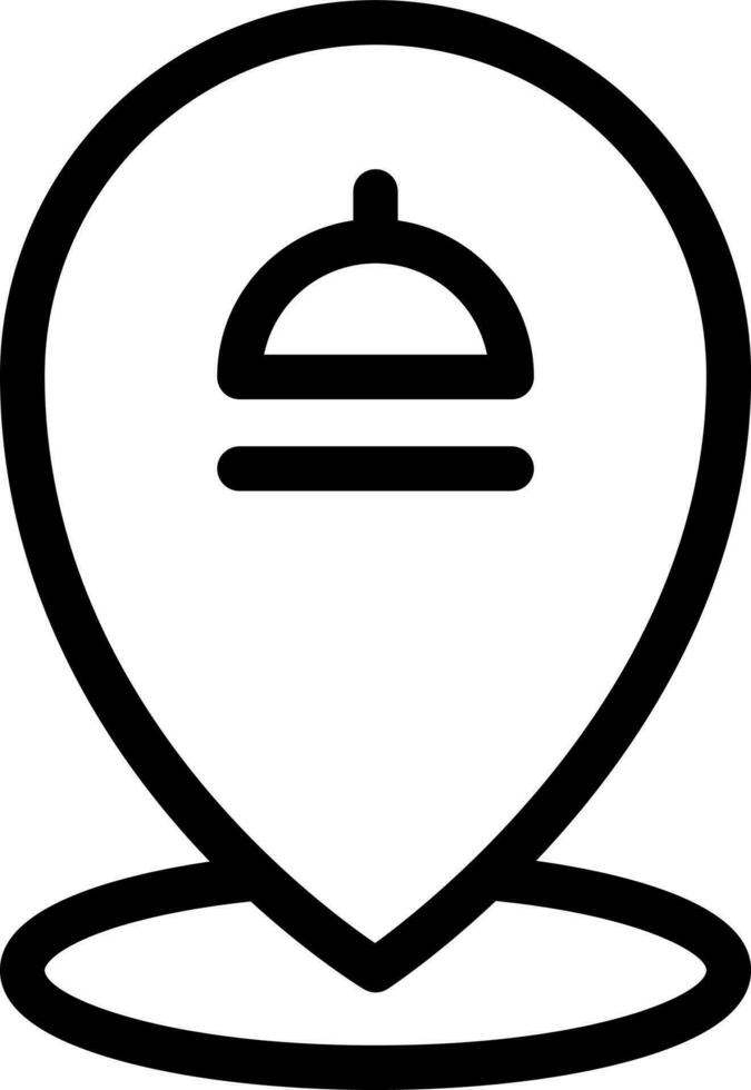 Restaurant location icon in line art. vector