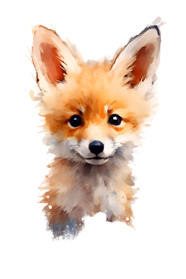 Fox Watercolor Clipart png