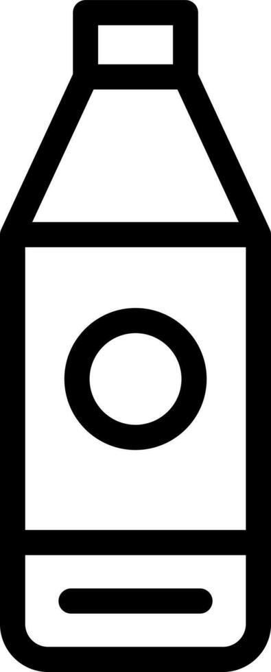 Beverage bottle icon in line art. vector