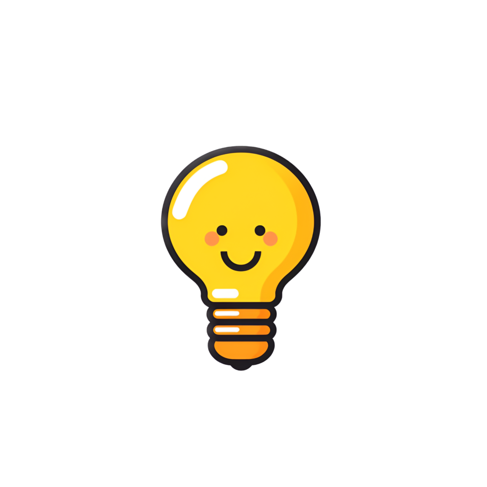 linda ligero bulbo idea icono pegatina clipart ai generado png