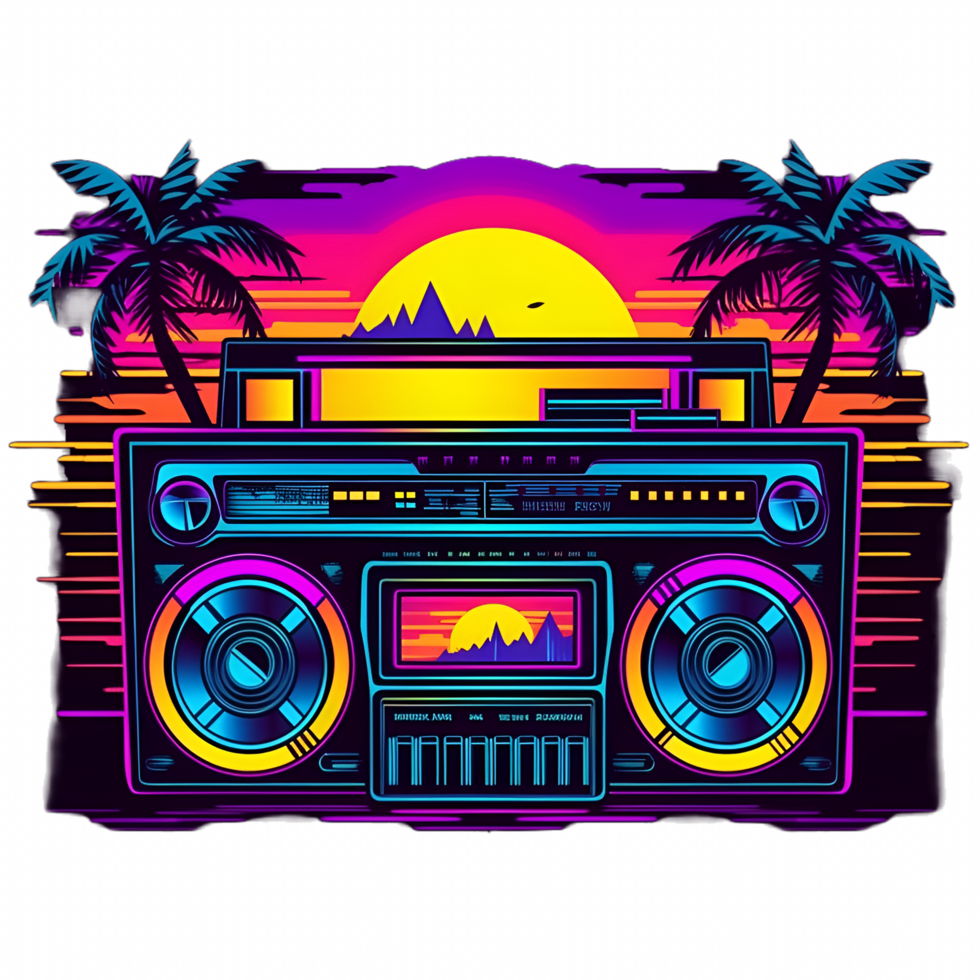 Boom Box Retrowave 80s Clipart png