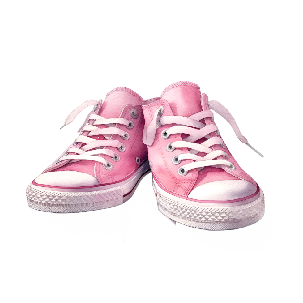 Pink Sneakers Tennis Shoes Watercolor Clipart 24282431 PNG