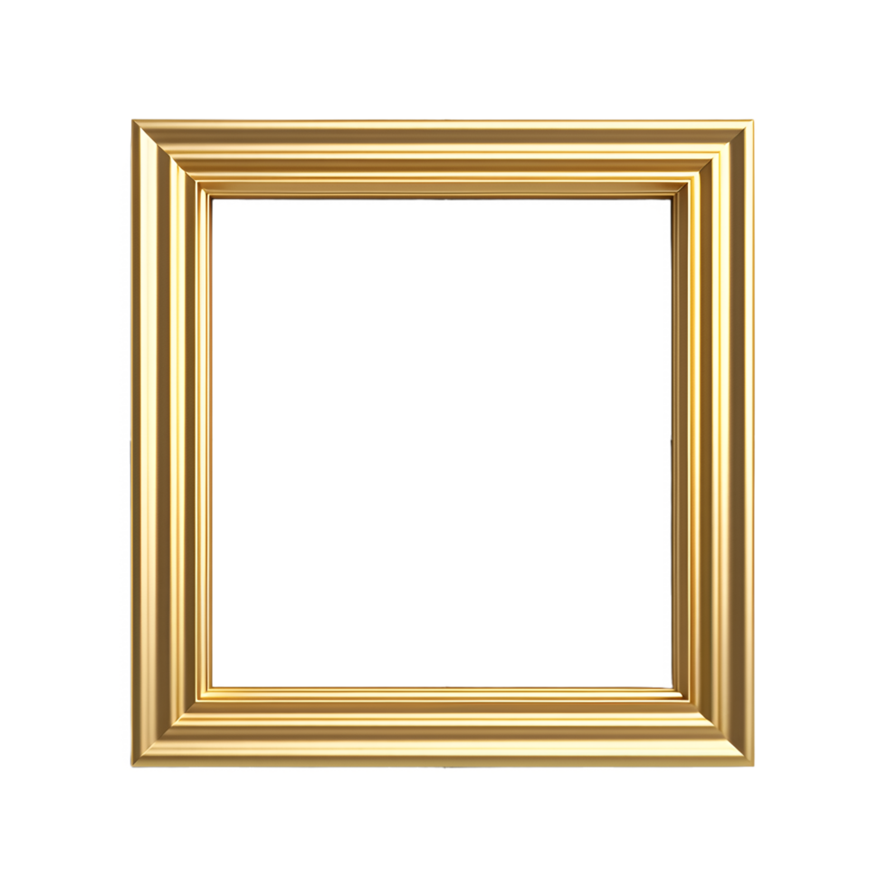 ouro cenário quadro, Armação realista clipart ai gerado png