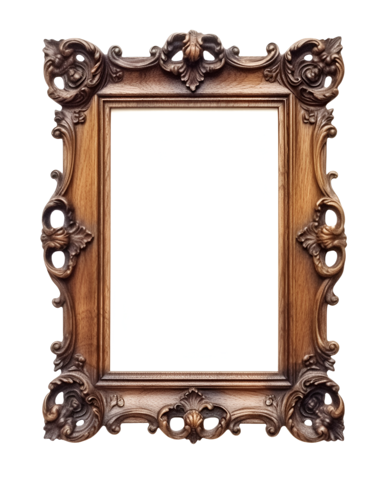 Wood Frame Ornate Realistic Clipart png