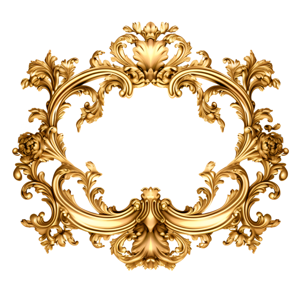 oro telaio ornato realistico clipart ai generato png