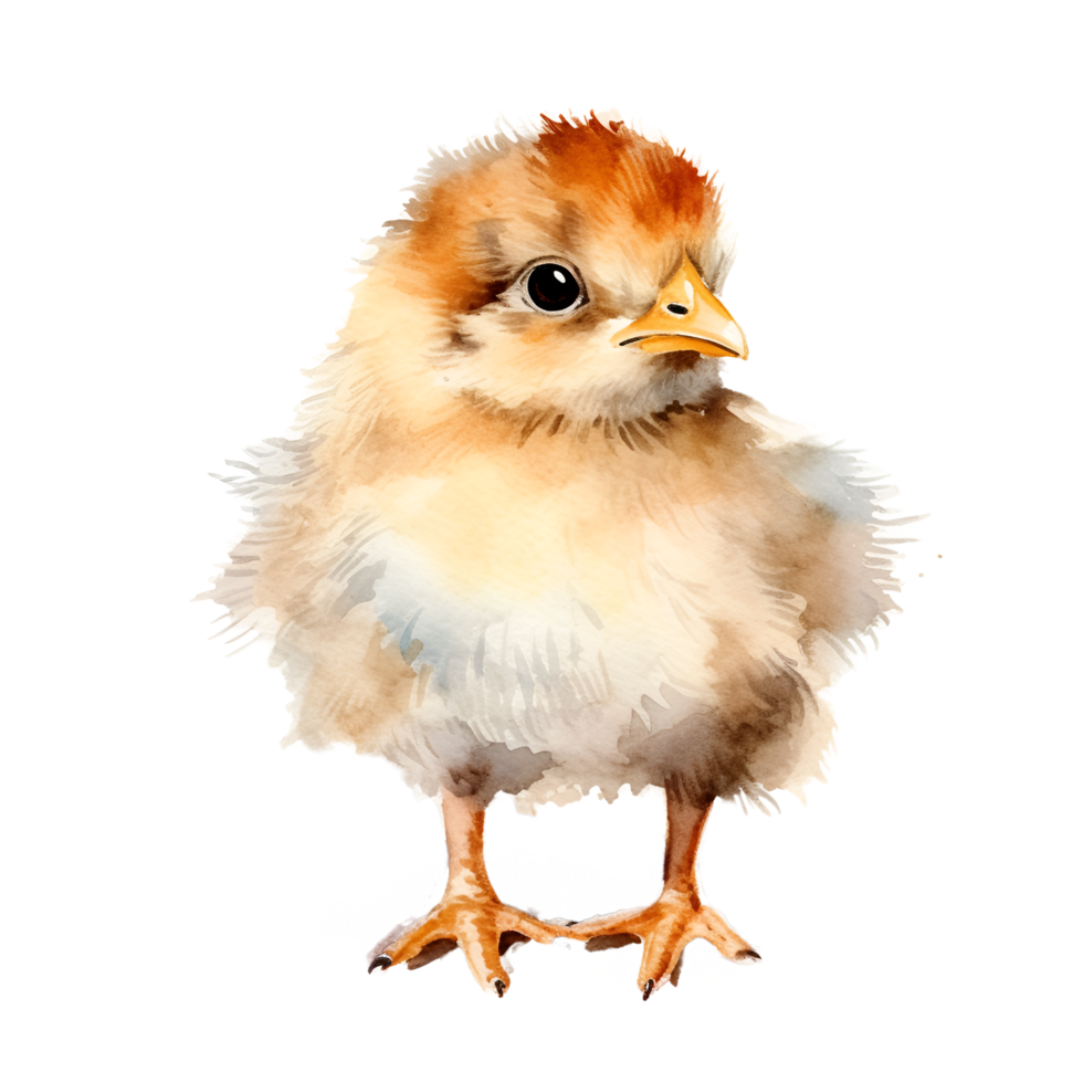 bebé polluelo pollo acuarela clipart ai generado png