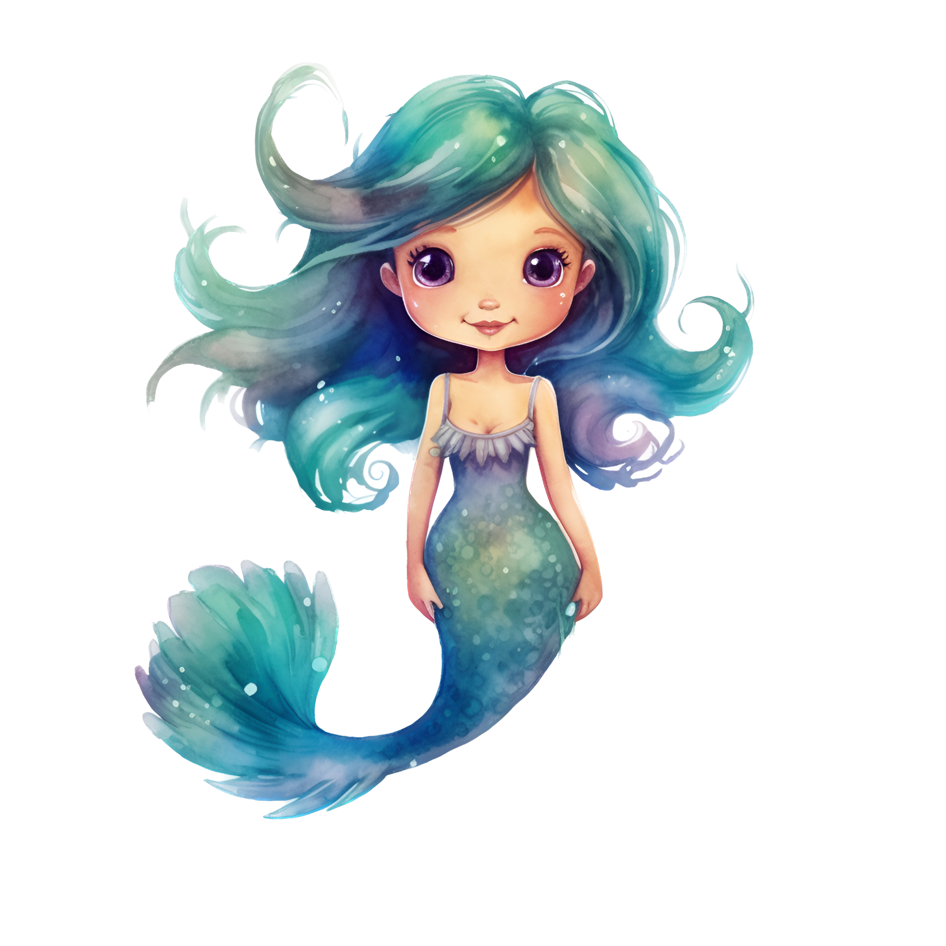 Mermaid Watercolor Clipart Ai Generated 24282498 Png