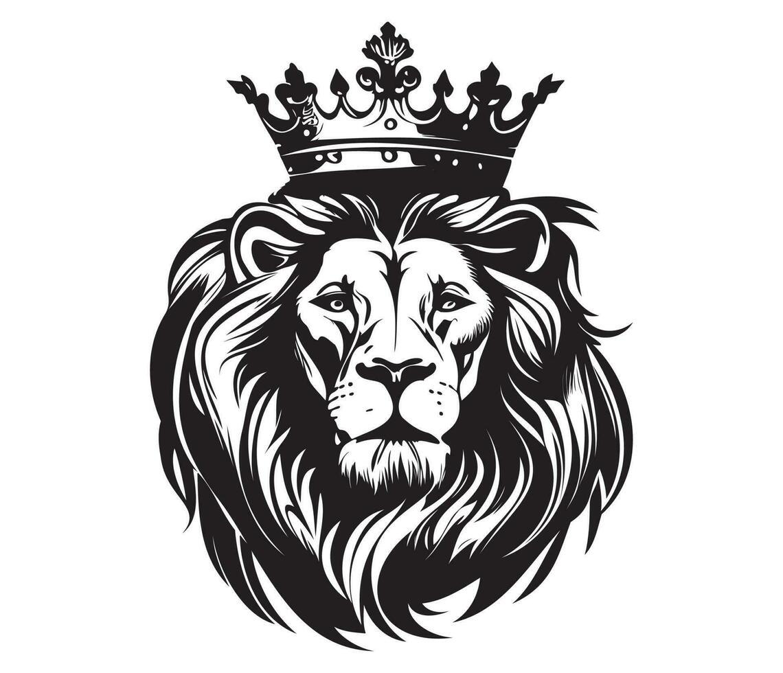 lion head with crown, king lion 24282517 Vector Art at Vecteezy