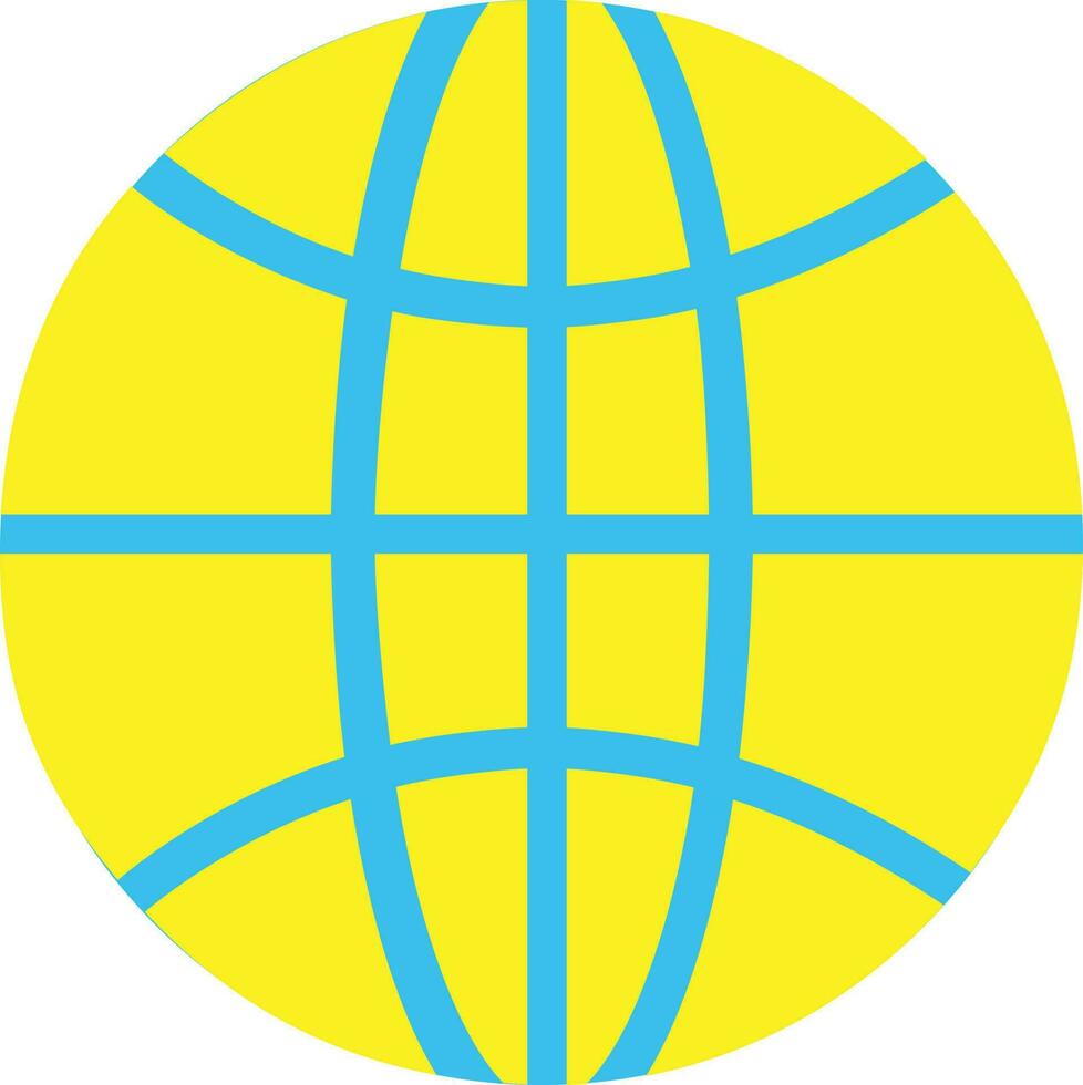 Earth globe in blue and yellow color. vector