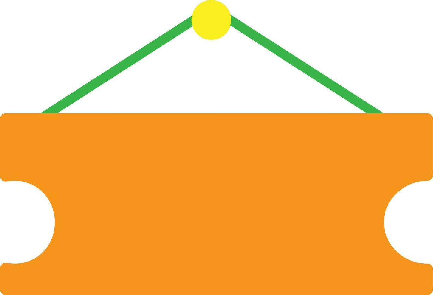 Blank signboard in orange and green color. vector