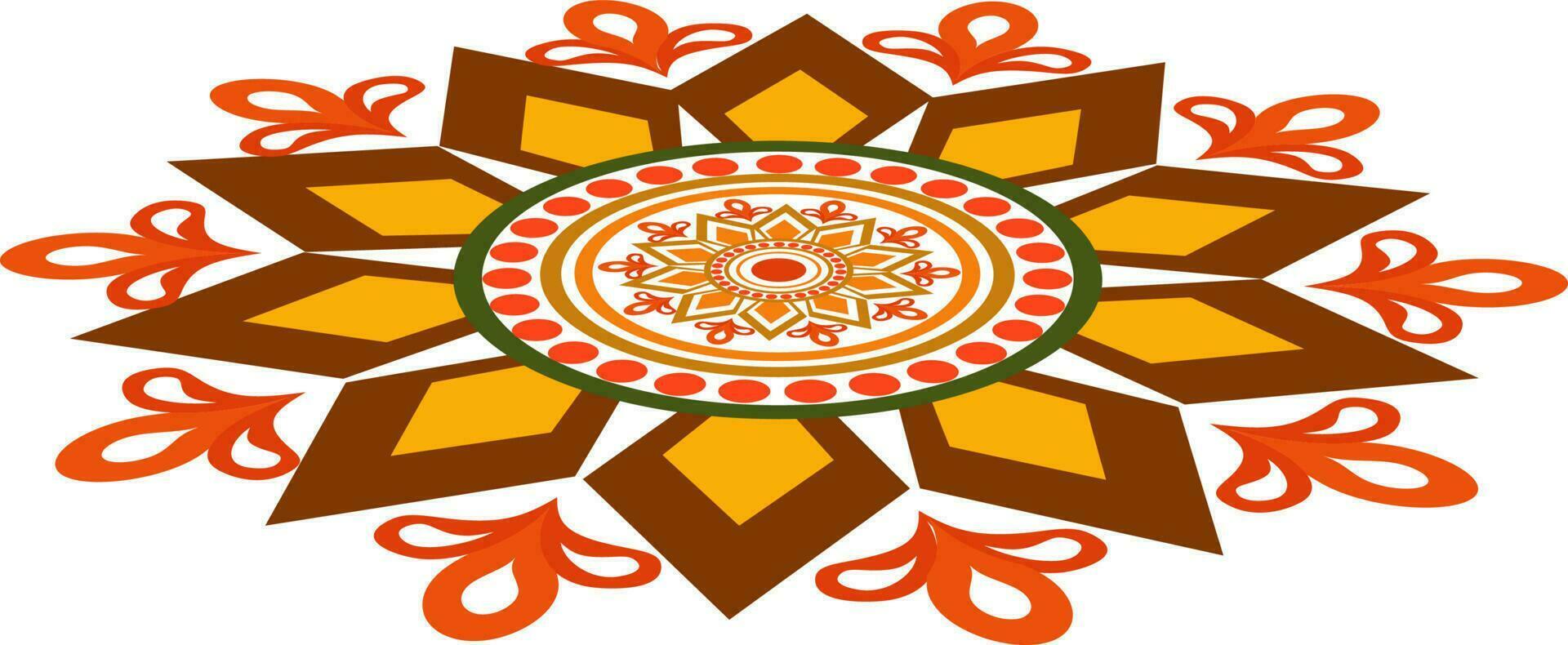 Colourful floral abstract design pattern or rangoli. vector