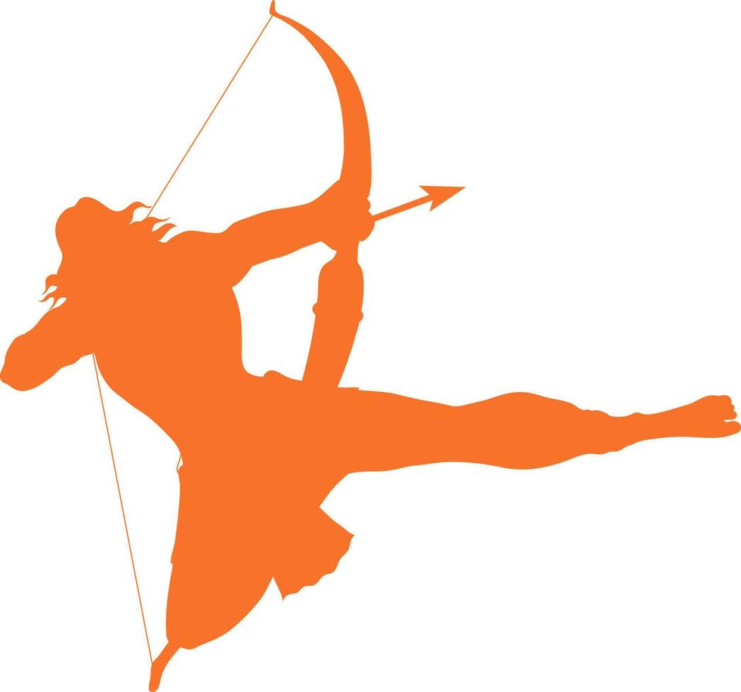 Lord Rama with bow arrow. vector