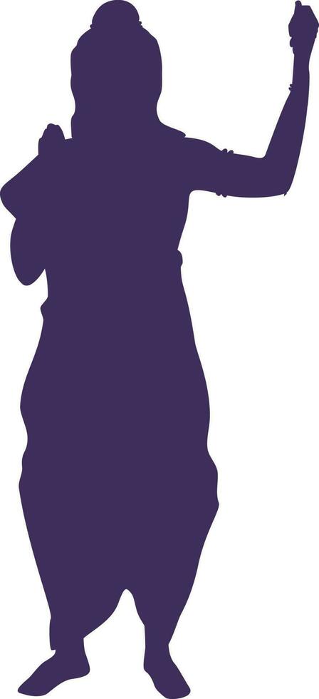 Purple illustration of God Rama giving blessing. vector