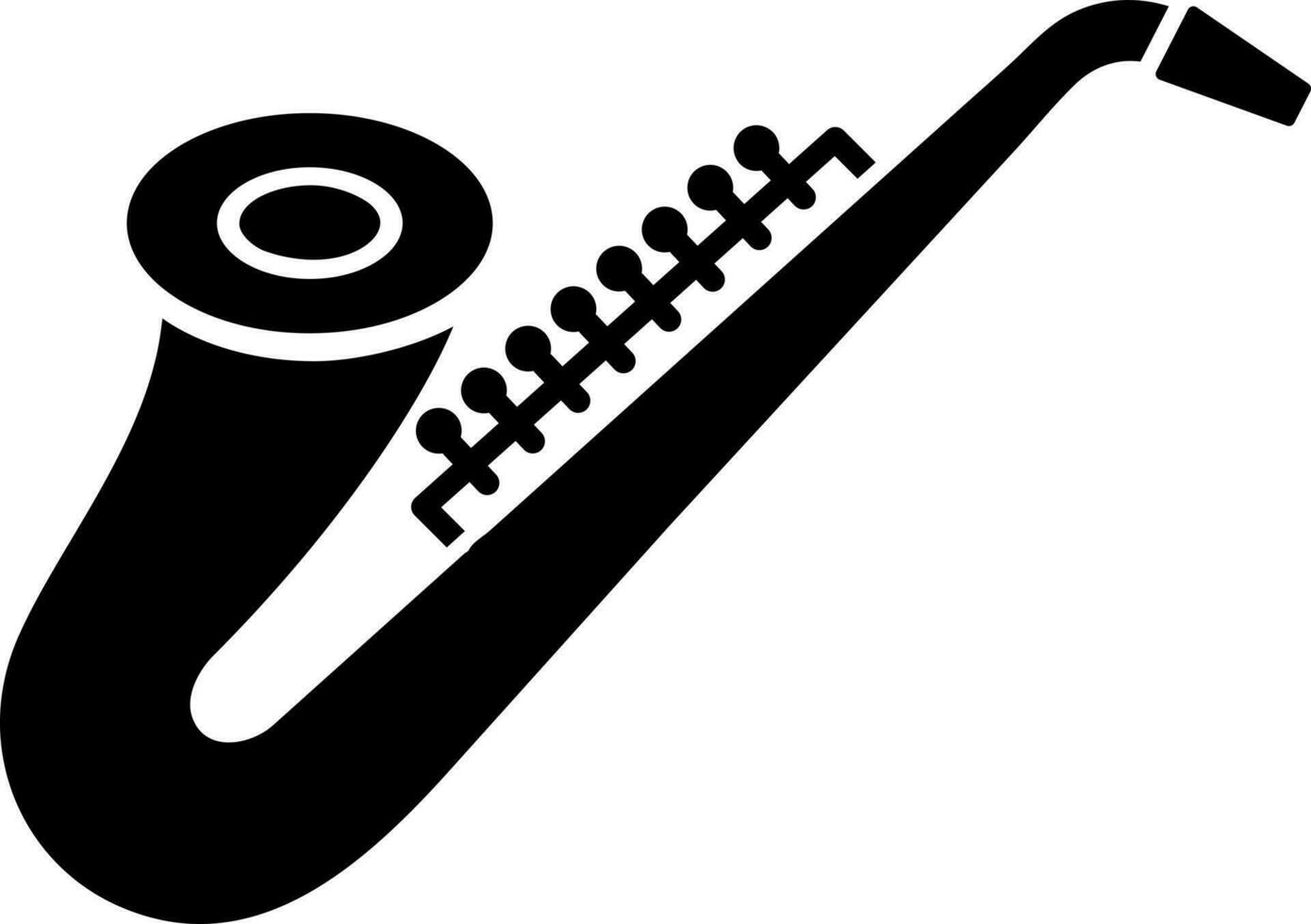 Vector illustration of saxophone icon in glyph style.