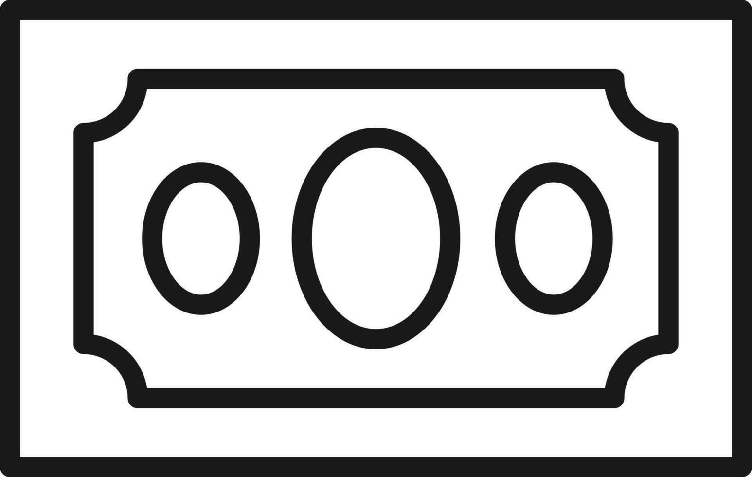 Flat style money icon in line art. vector