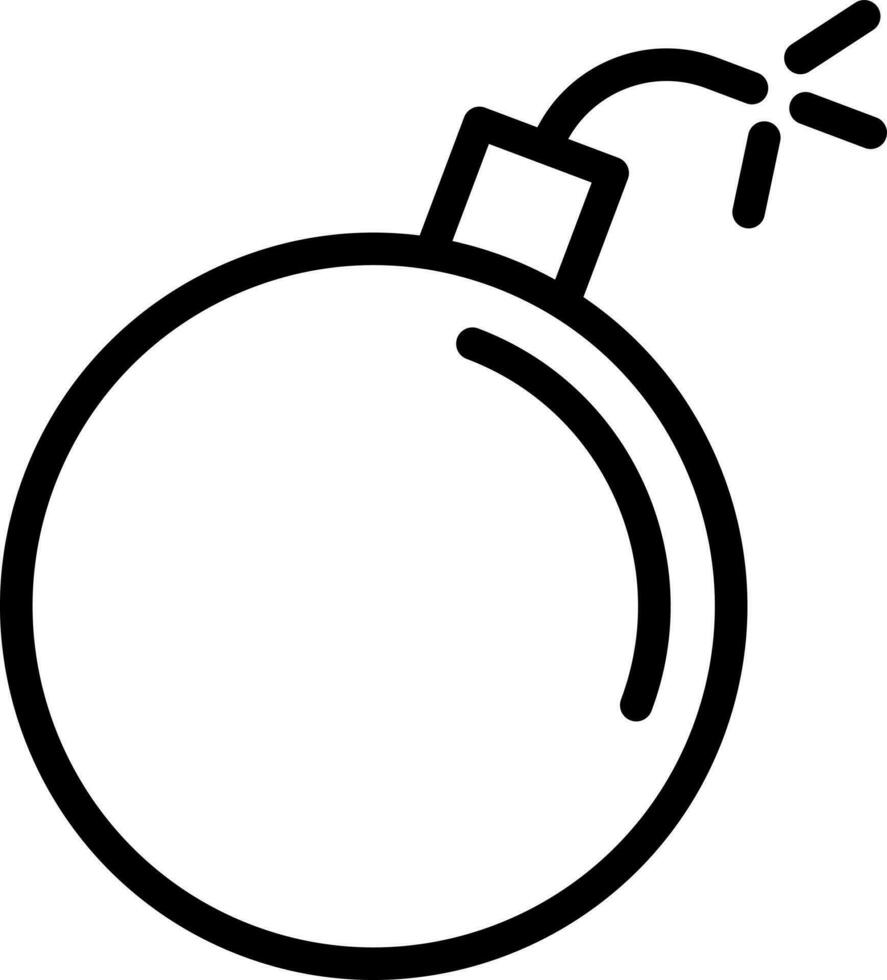 Illustration of bomb icon in line art. vector