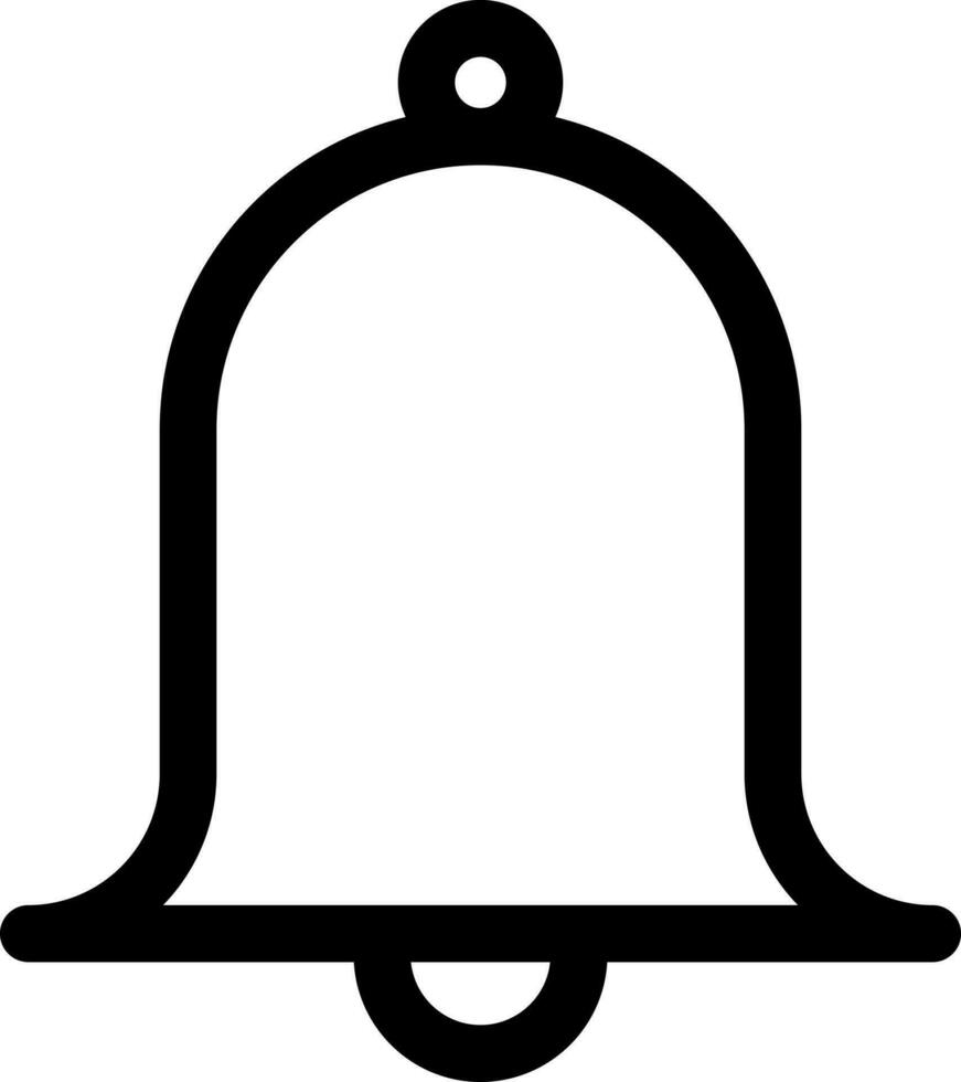 Line art illustration of bell flat icon. vector