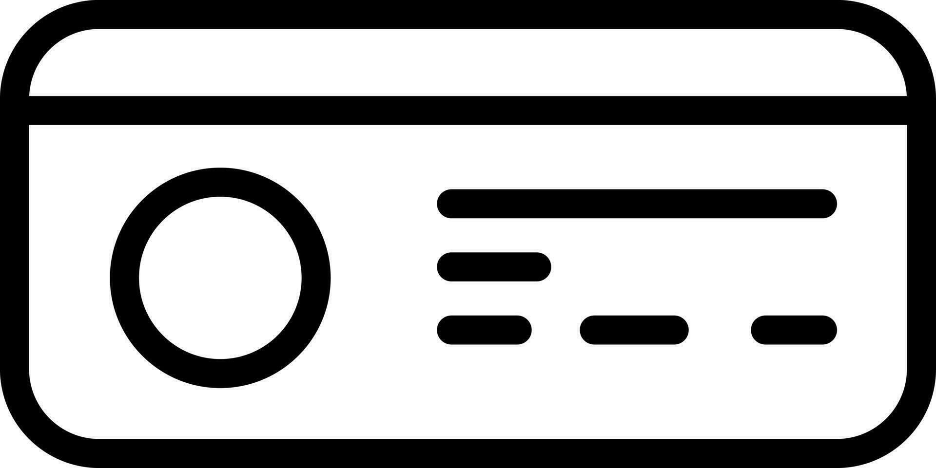 Credit or debit card icon in thin line art. vector