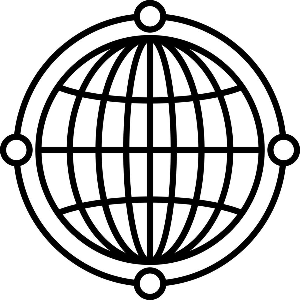 Global connection icon or symbol. vector
