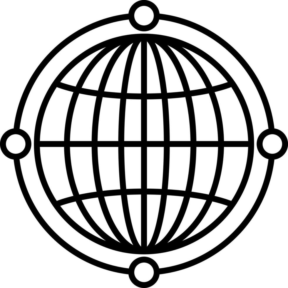 Global connection icon or symbol. vector