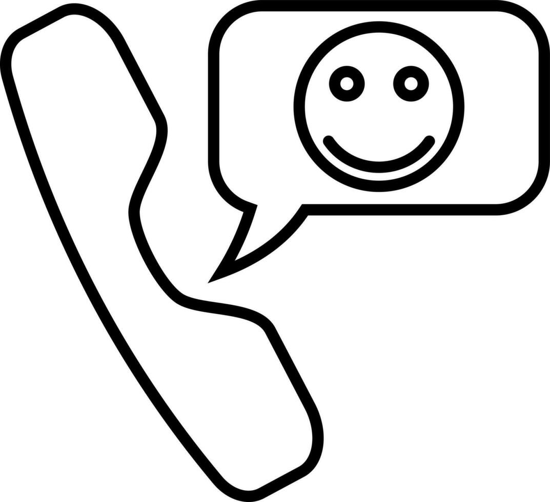 Illustration of phone call icon in line art. vector
