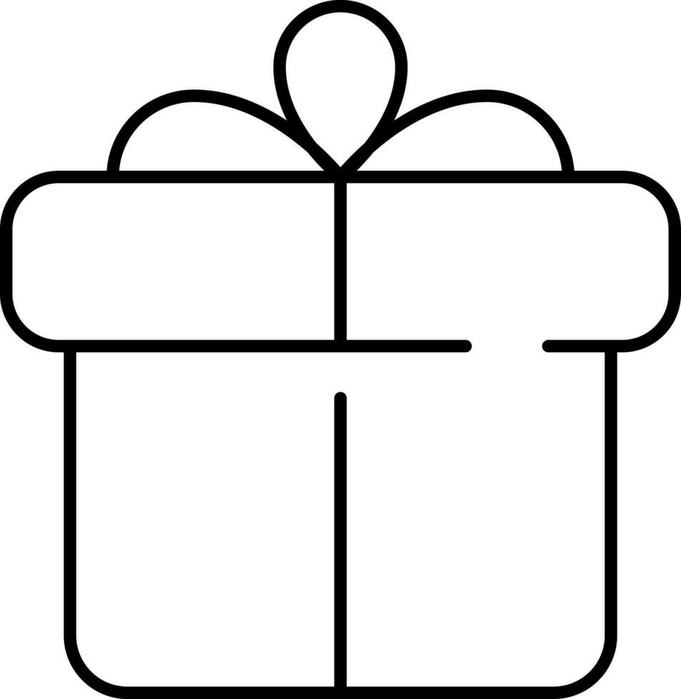 Line art illustration of Gift Box. vector