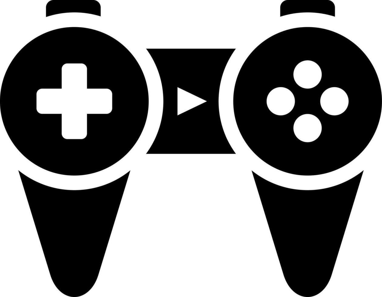 palanca de mando o juego almohadilla icono en negro y blanco color. vector