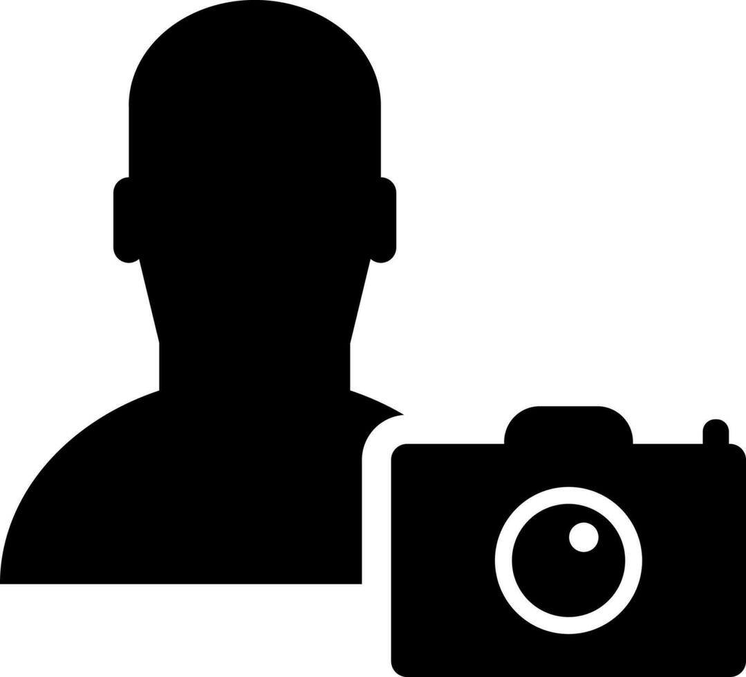 Glyph photographer icon in flat style. vector