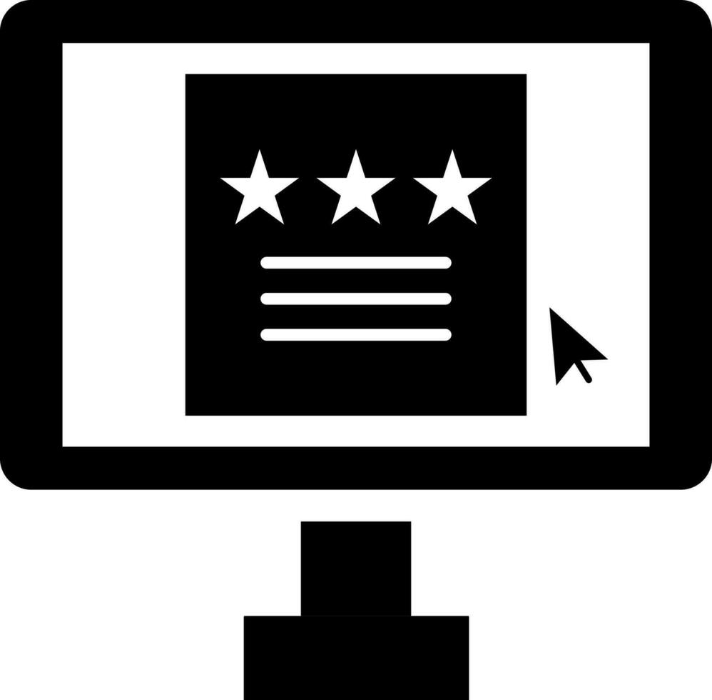 Online rating or review icon on desktop. vector