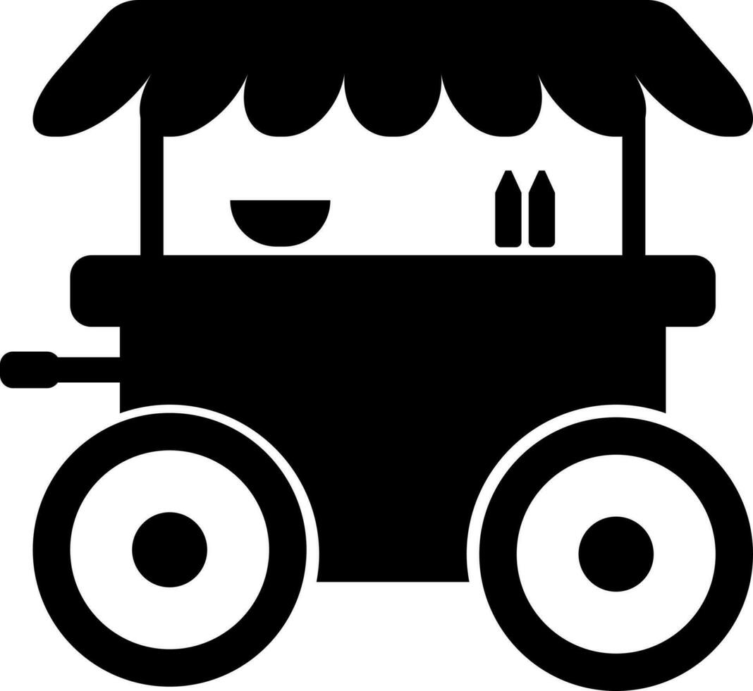 Food stall icon in Black and White color. vector