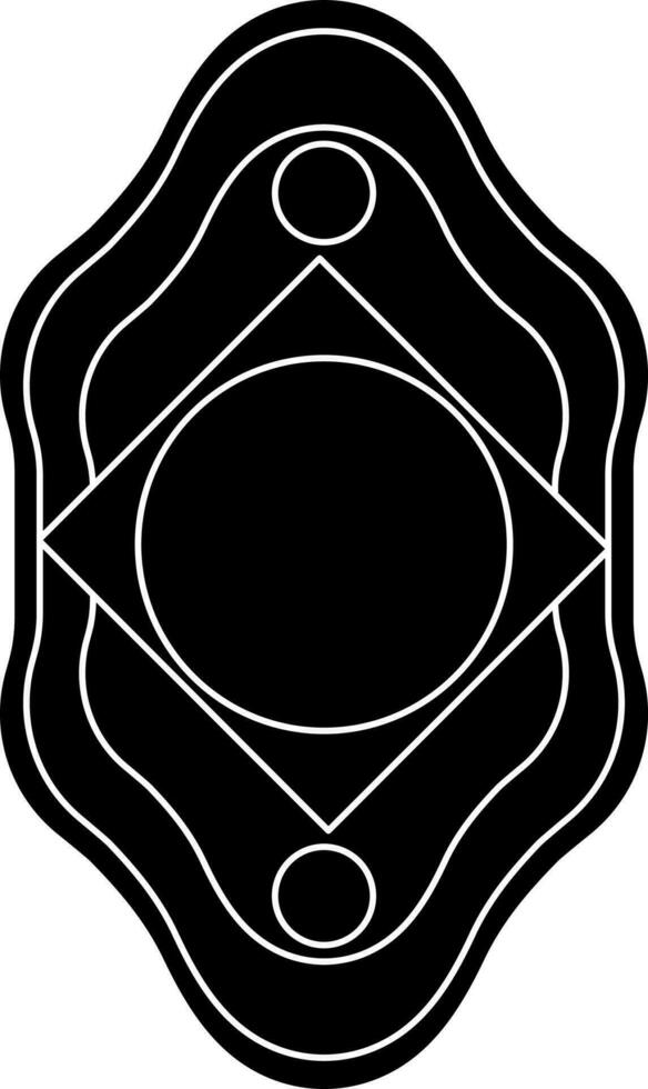 Black and White police badge award in flat style. vector