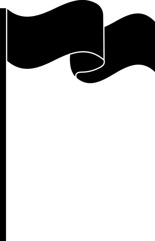 Black waving flag in flat style. vector