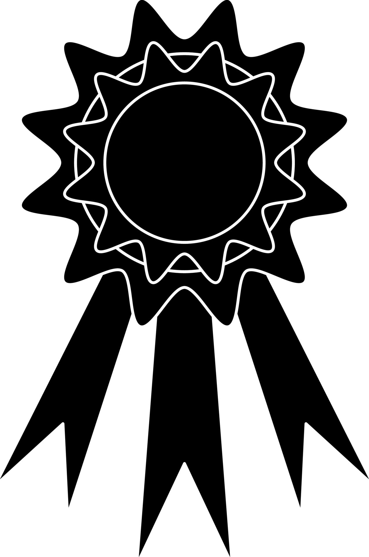 Black and White badge decorated with ribbon. 24282900 Vector Art at