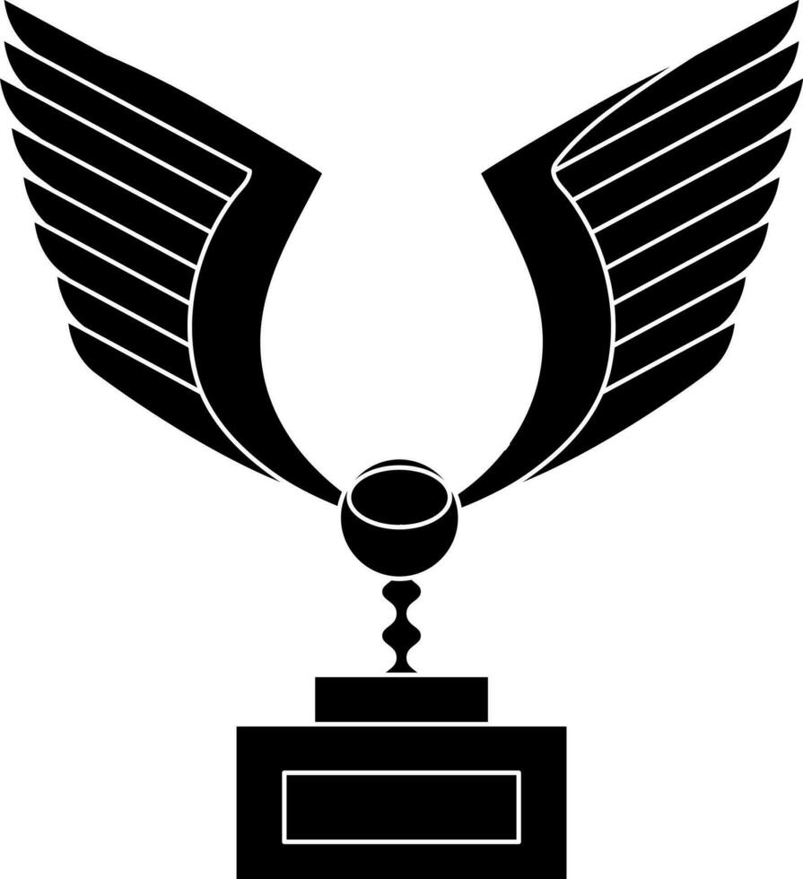Black and White wings trophy award. vector