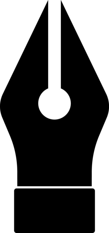 Black and White icon of fountain pen for writing purpose. vector