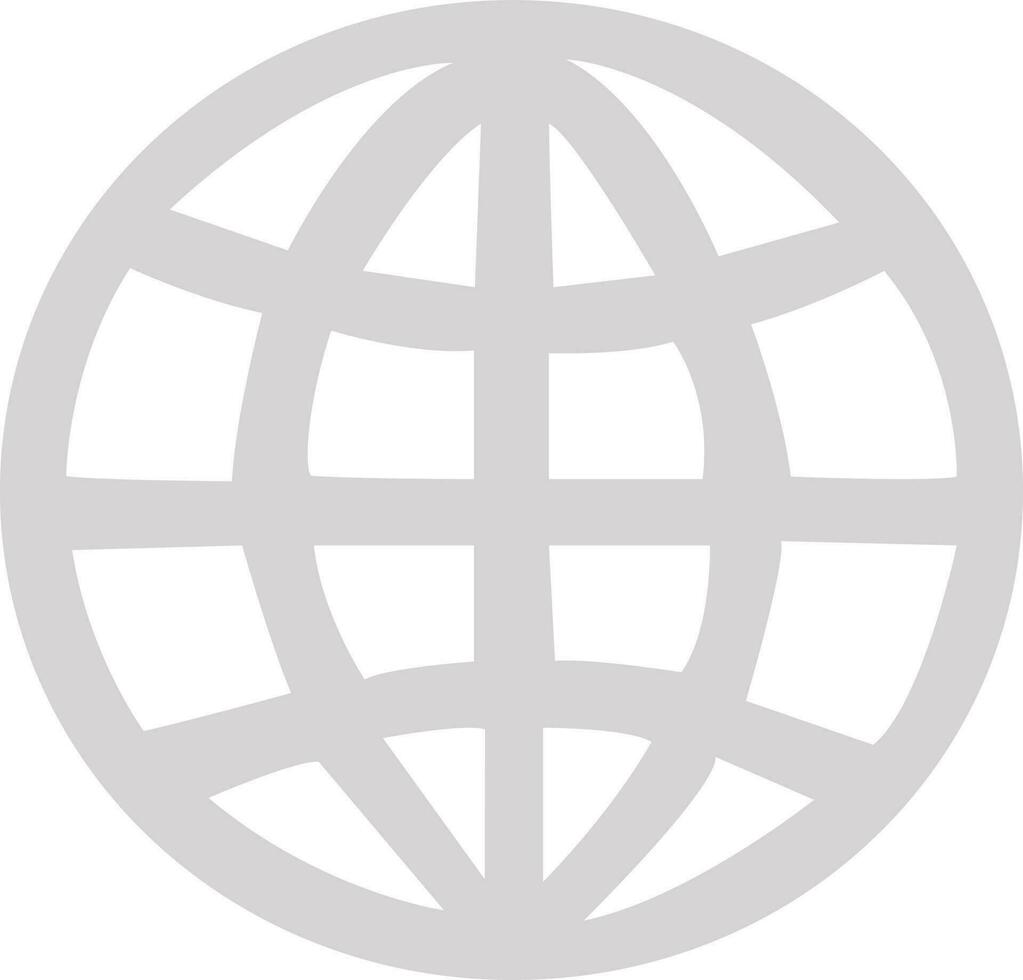 Flat style globe icon in gray color. vector