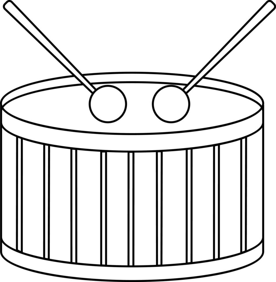 Illustration of drum with sticks. vector