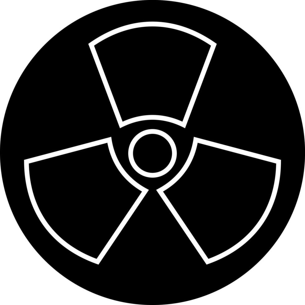 Radiation icon or symbol in Black and White color. vector