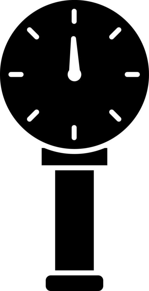 negro y blanco manómetro icono o símbolo en plano estilo. vector