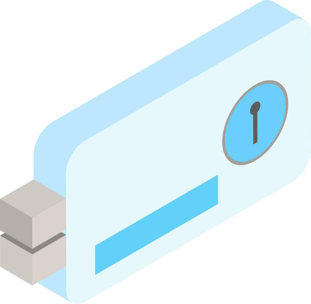 Vector illustration of lock in 3d style.