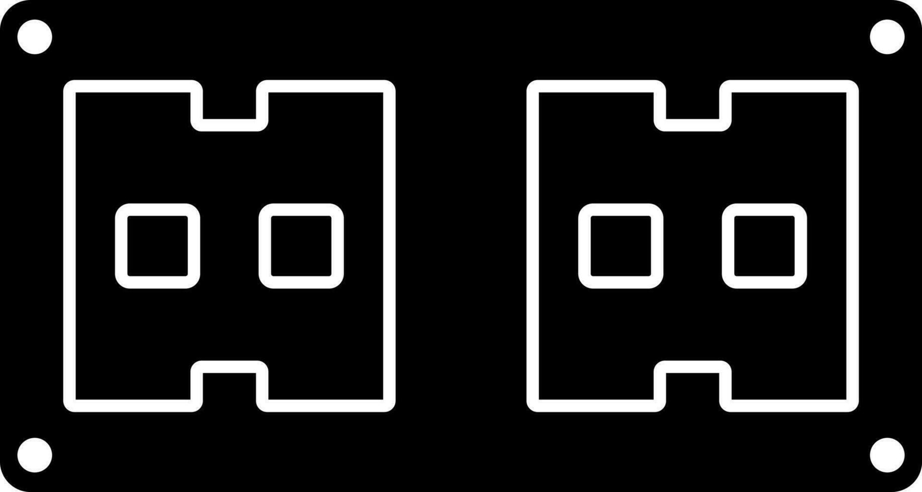 Black and White socket icon in flat style. vector