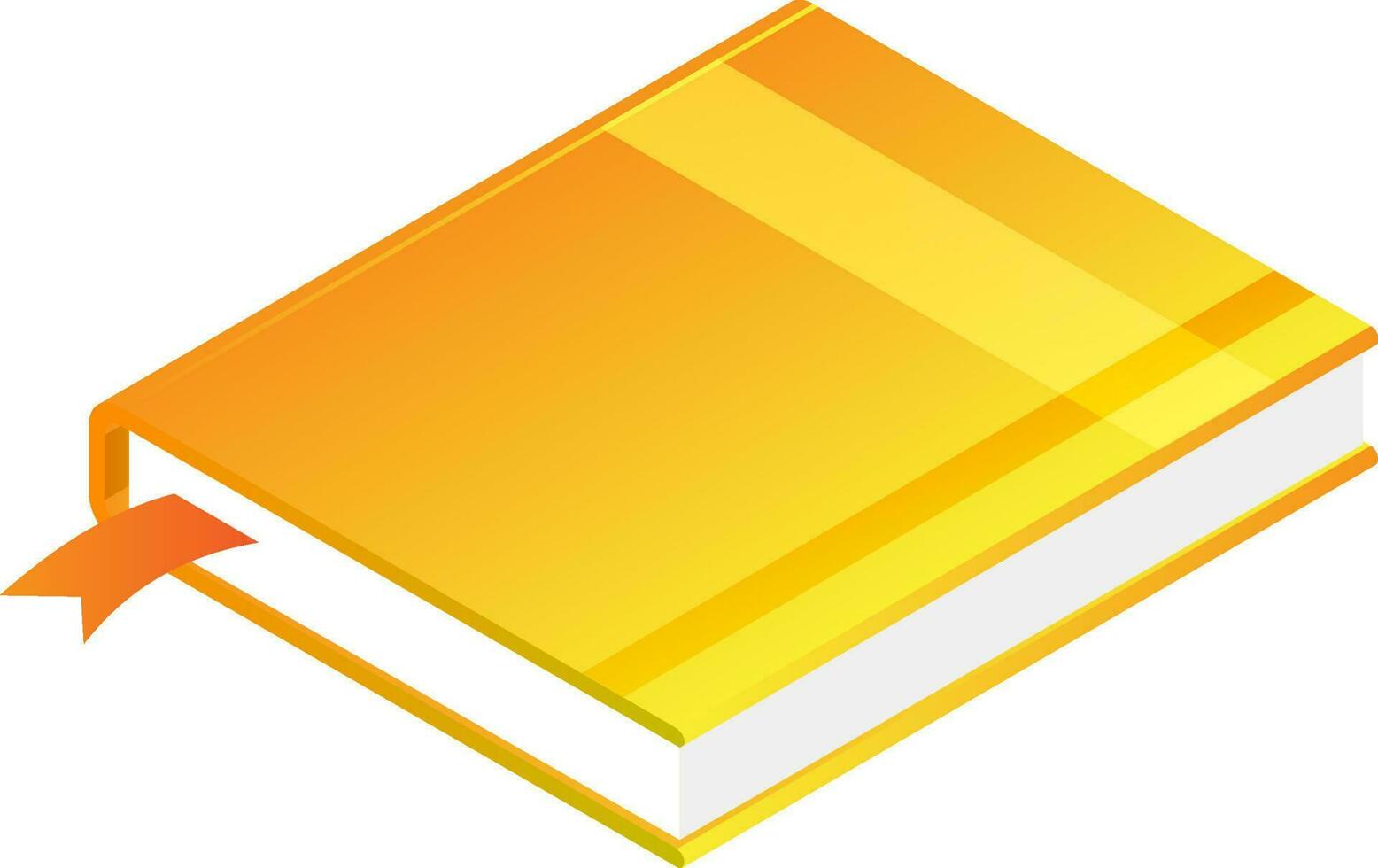 3D illustration of book in golden color. vector