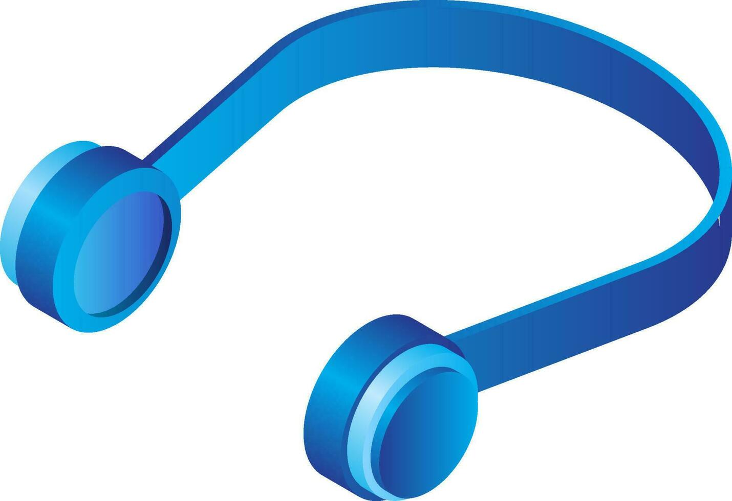 realista auricular en azul color en blanco antecedentes. vector