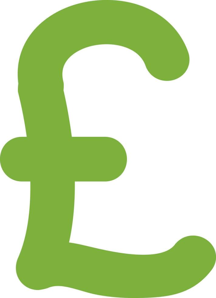 Green Pound sign in flat style. vector