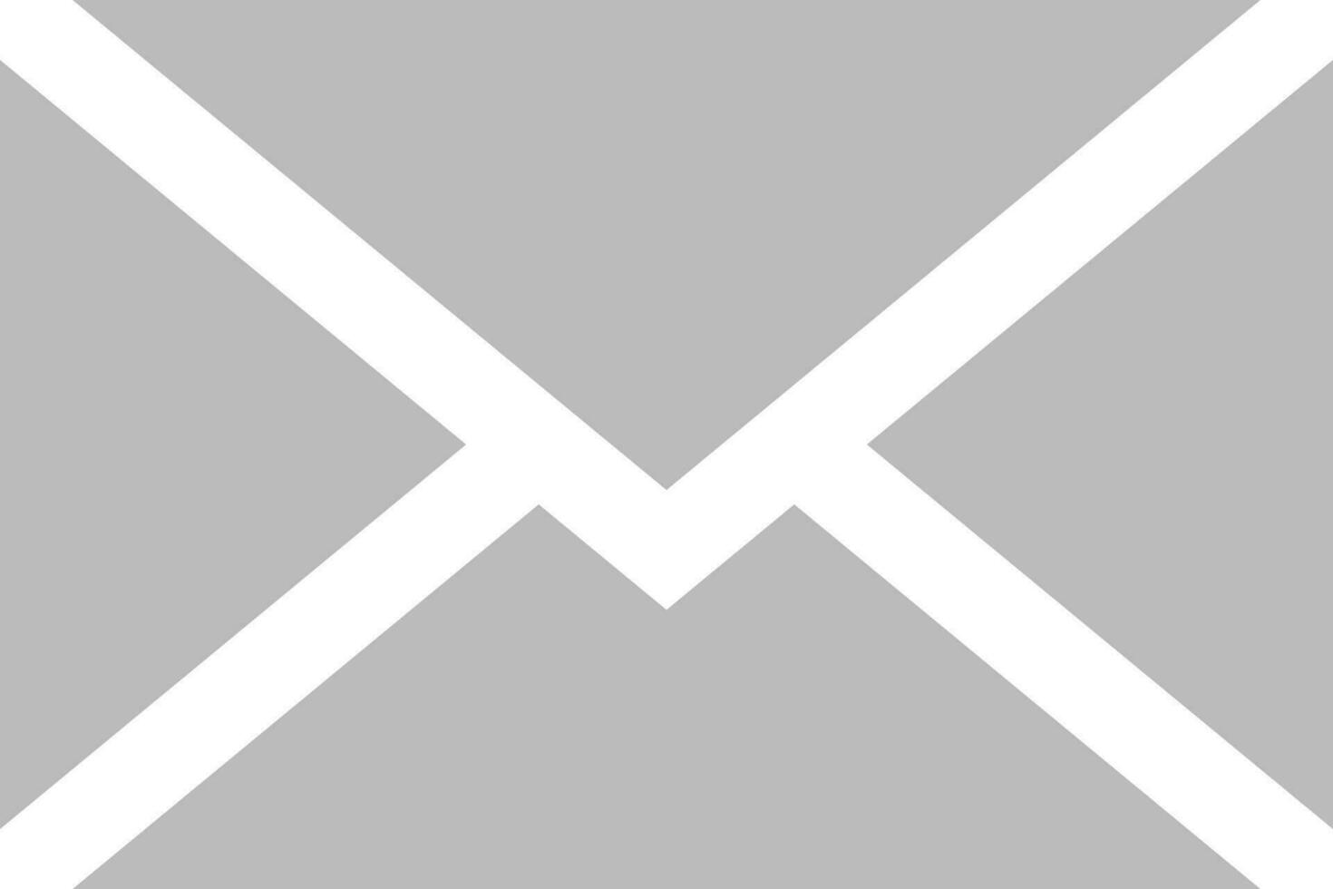 Flat style envelope icon in gray color. vector