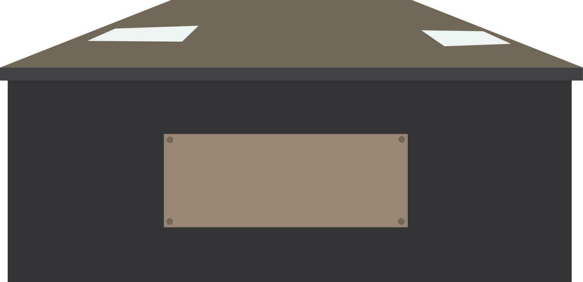 Wooden desk icon in flat style. vector