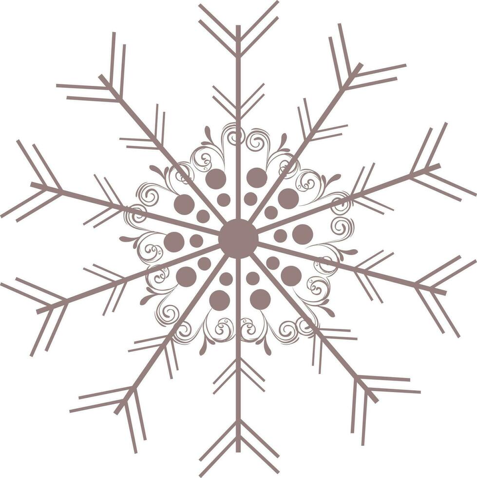 plano estilo copo de nieve. firmar o símbolo. vector