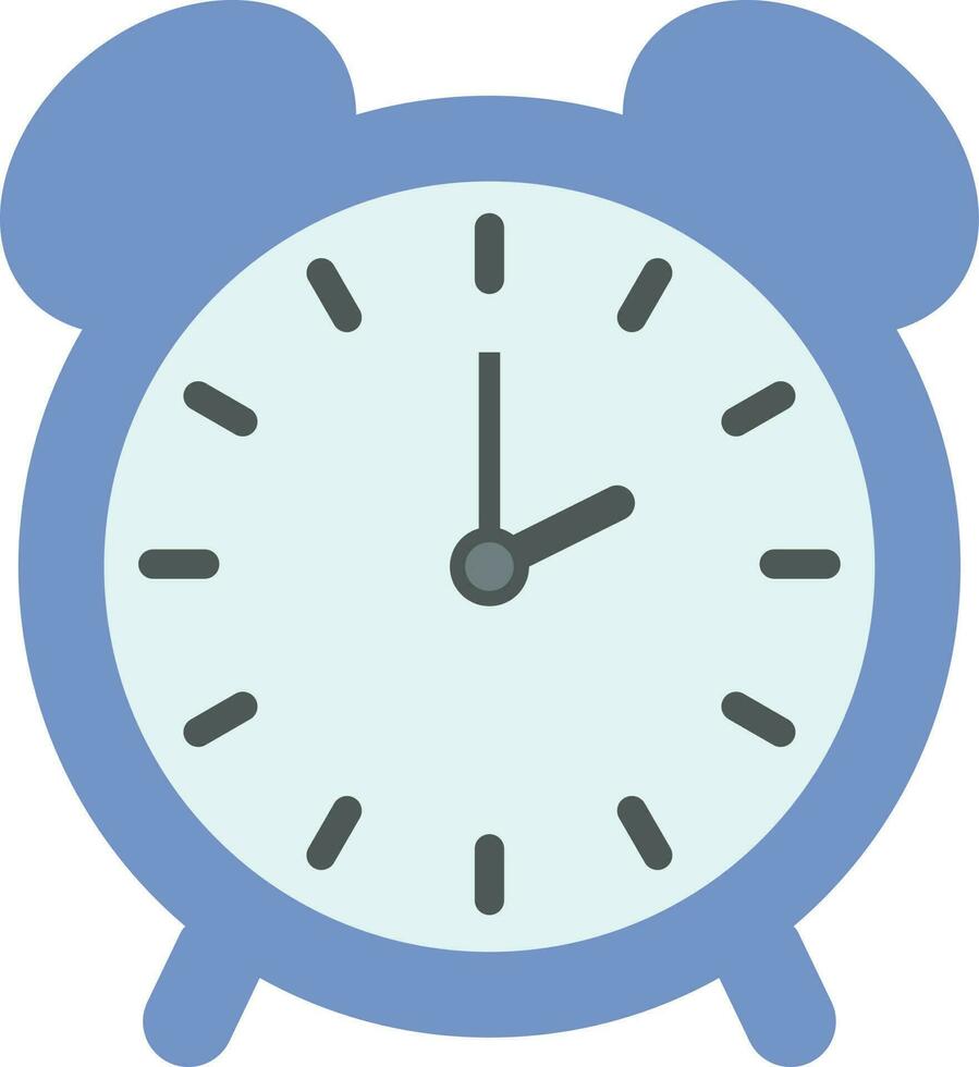 azul color alarma reloj en plano estilo. vector