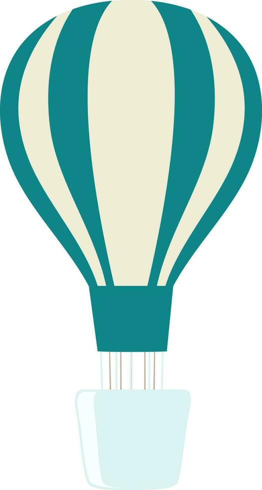 Hot air balloon in blue and white color. vector