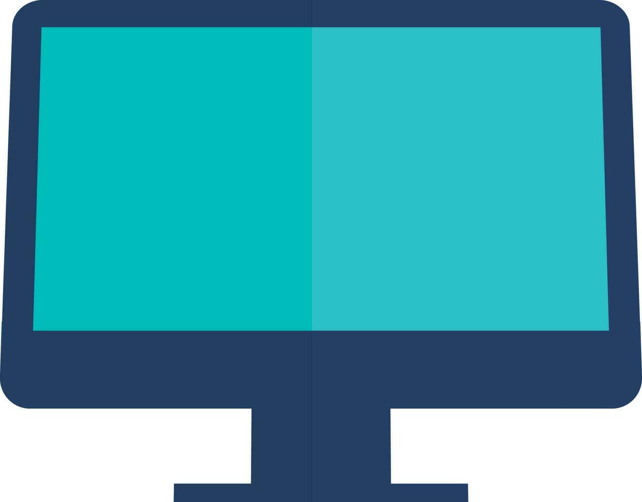 plano estilo azul color ordenador portátil icono. vector